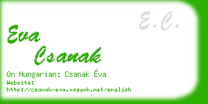 eva csanak business card